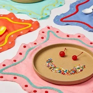 Susan Alexandra Set of 4 Beaded Linen Placemats - Thumbnail 2